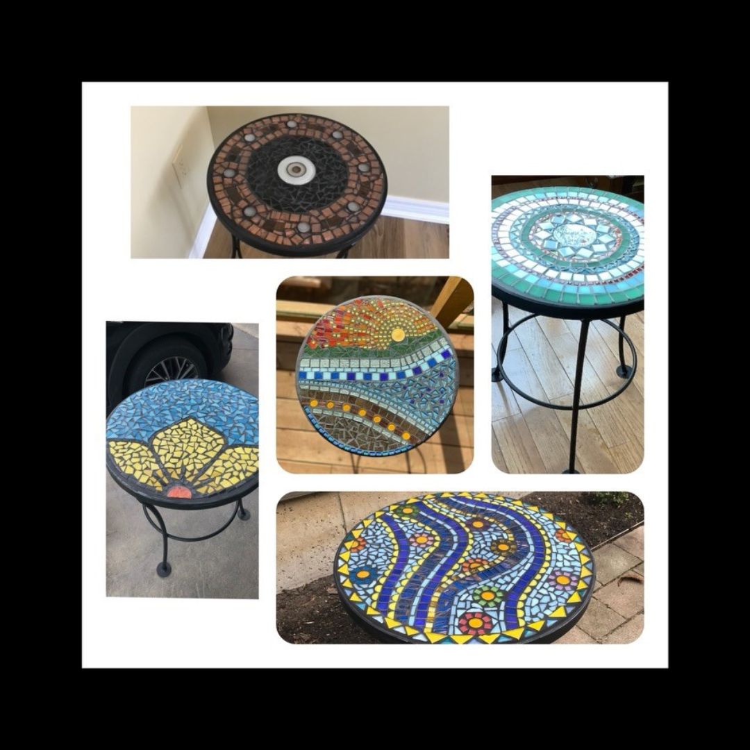 Mosaic Patio Side Table Workshop by Memosaics
