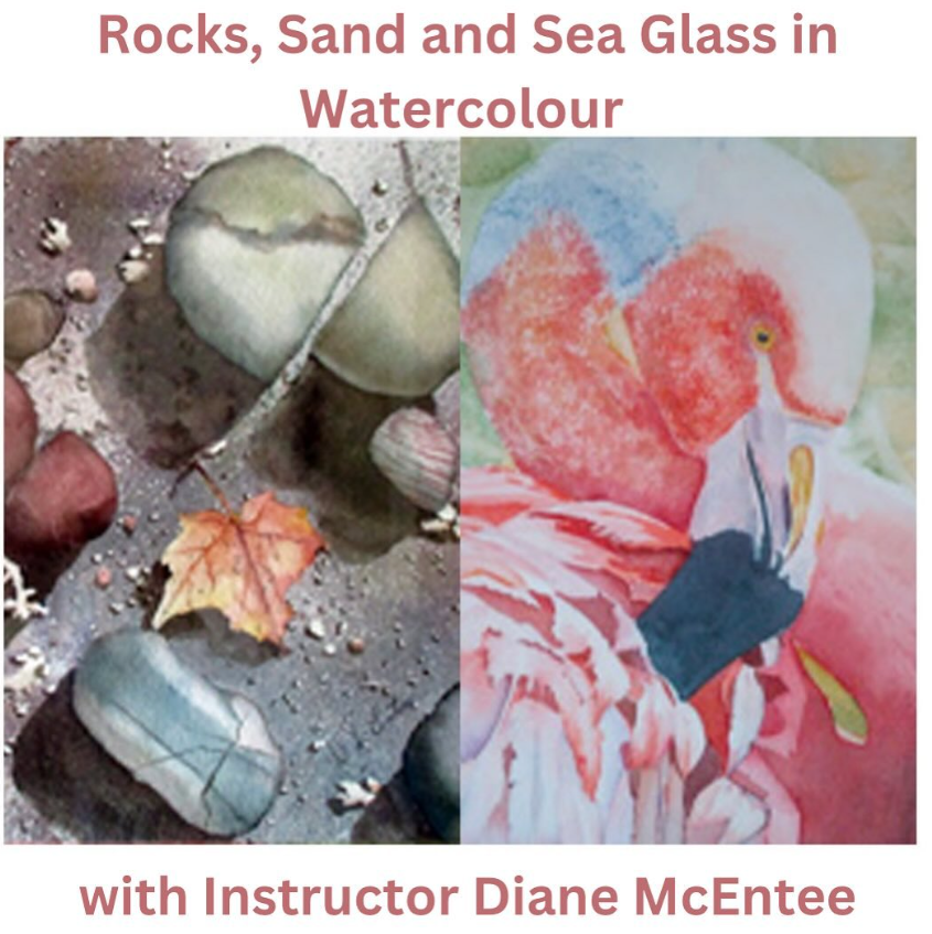 Rocks, Sand and Sea Glass in Watercolour