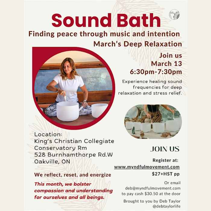 Sound Bath in March for Deep Relaxation & Elevated Energy