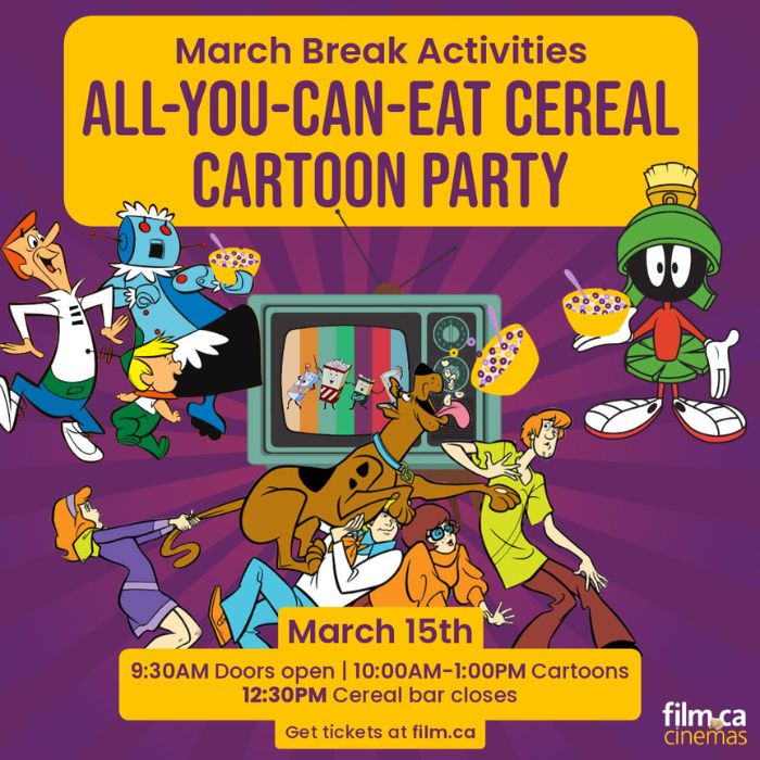 All-You-Can-Eat Cereal Cartoon Party at Film.Ca Cinemas