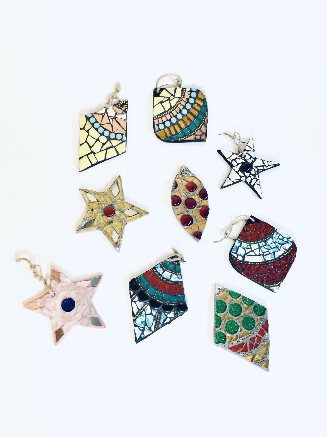 Mosaic Holiday Ornaments