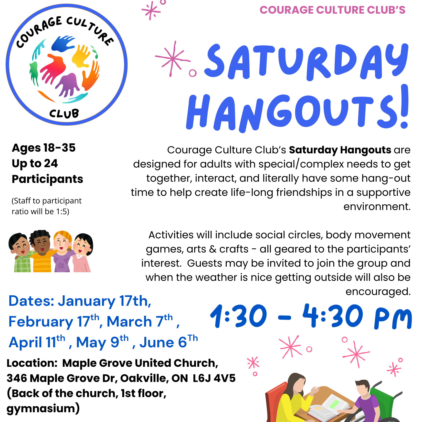 Courage Culture Club's Saturday Hangouts